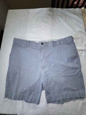 Oak Hill Comfort Stretch Men’s Light Blue Chino Shorts, Flat Front, Size 44